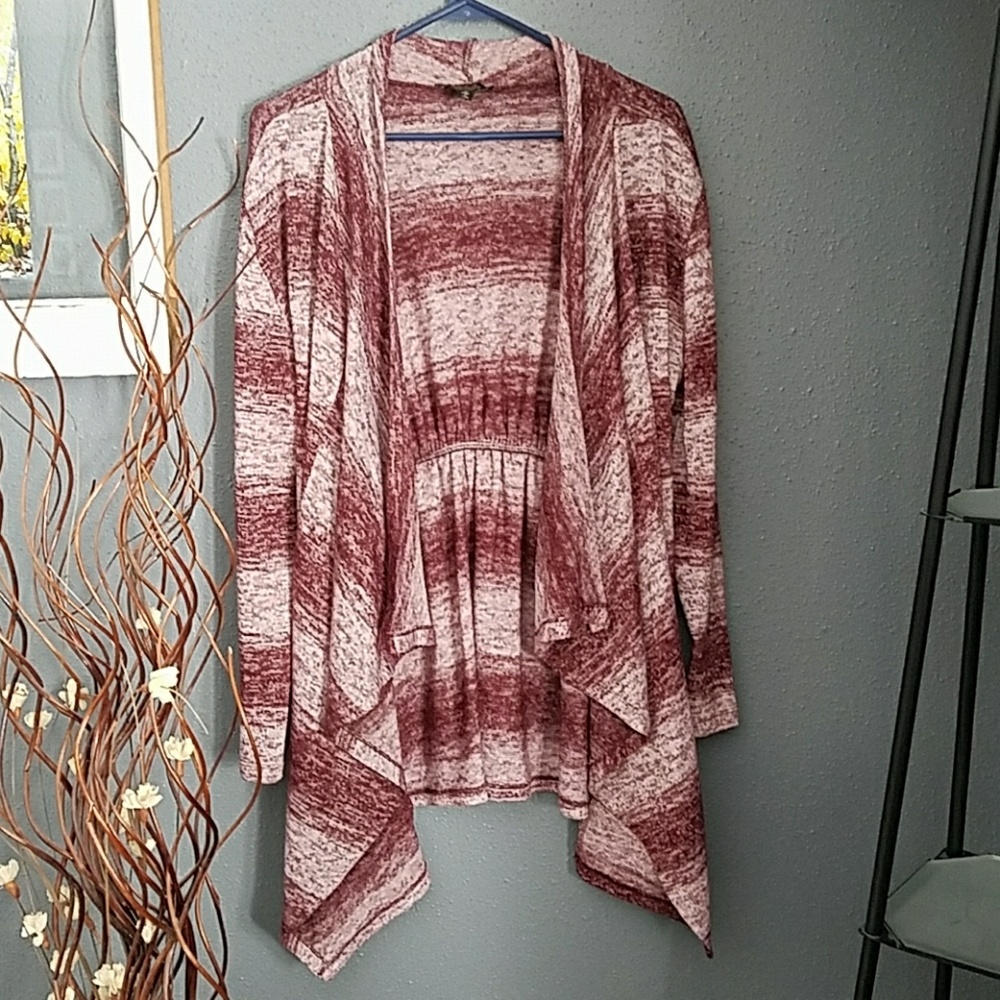 Striped Burgandy cardigan size XL